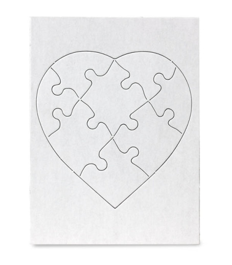 5 Sets Blank Puzzles Heart Shaped White Jigsaw Puzzles Blank Paper