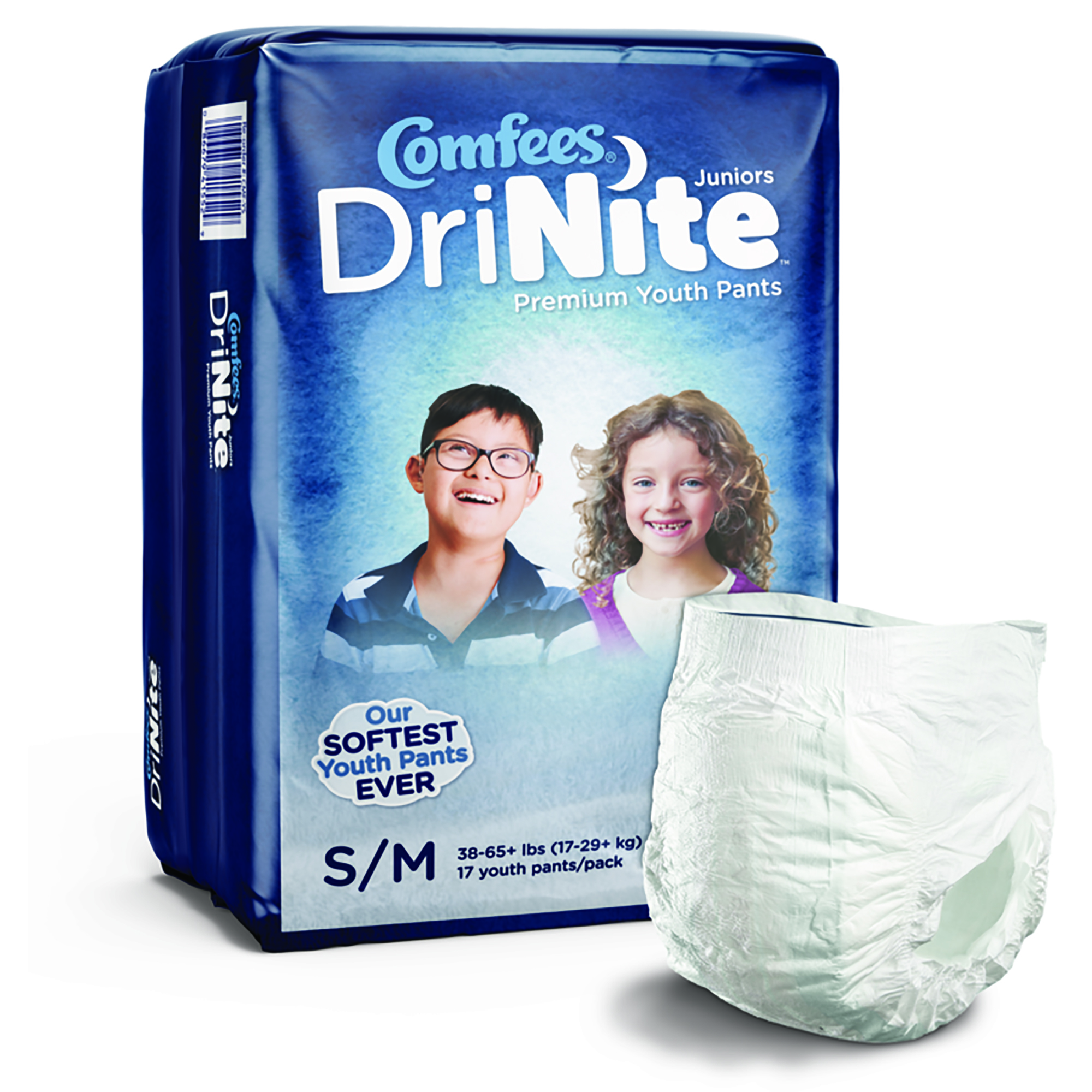 Comfees DriNite Juniors Absorbent Underwear, Small / Medium MK 1150965