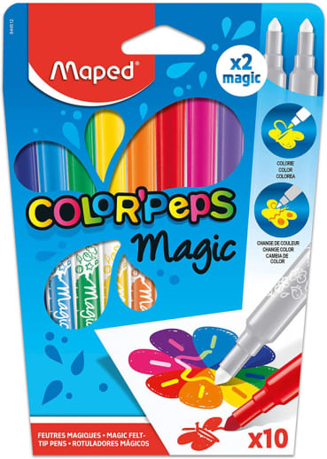 Color'Peps Magic Color-Change Markers (pack of 8 + 2 Revealer Markers)