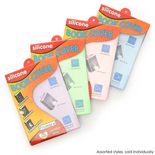 Stretchable Jumbo Silicone Book Cover 9" x 11" Assorted Tinted Color