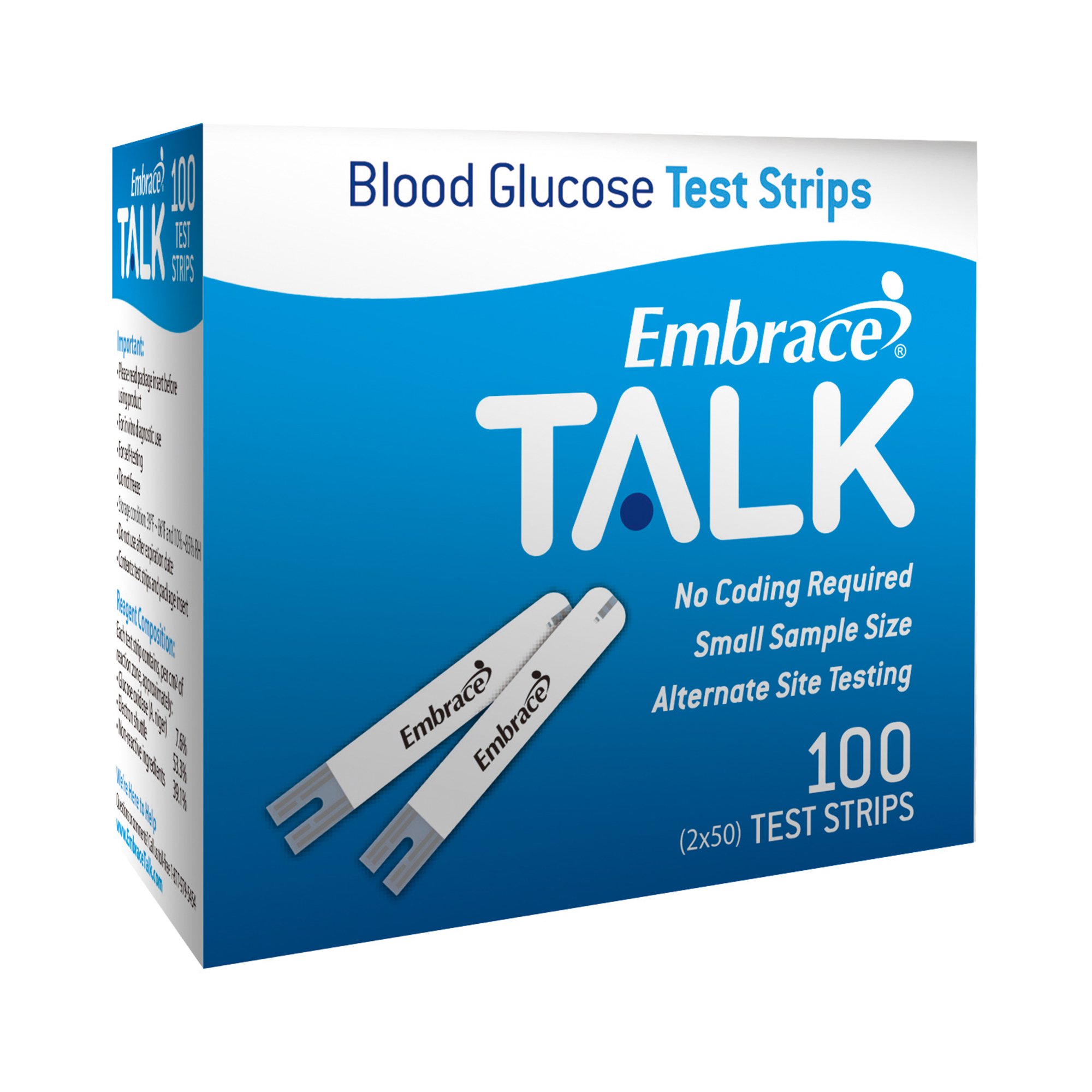Omnis Health Embrace Talk Blood Glucose Test Strips MK 1125171