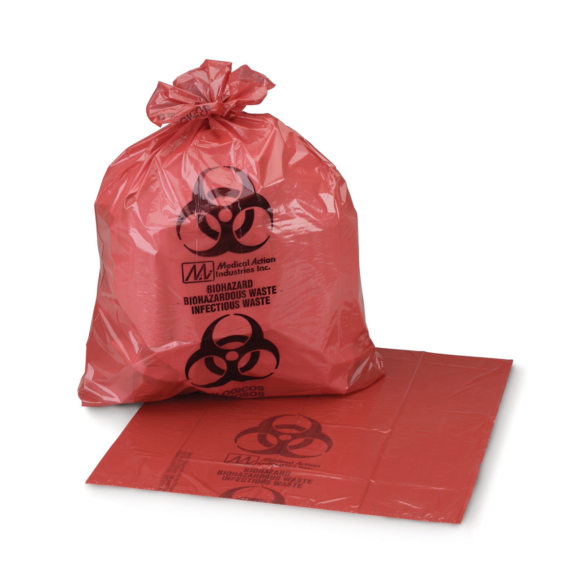 McKesson Biohazard Waste Bag, 40  45 gallon Capacity, 17 x 23 x 46 Inch MK 172739