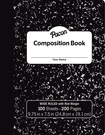 Composition Book - 100 sht, h/c, Wide ruled