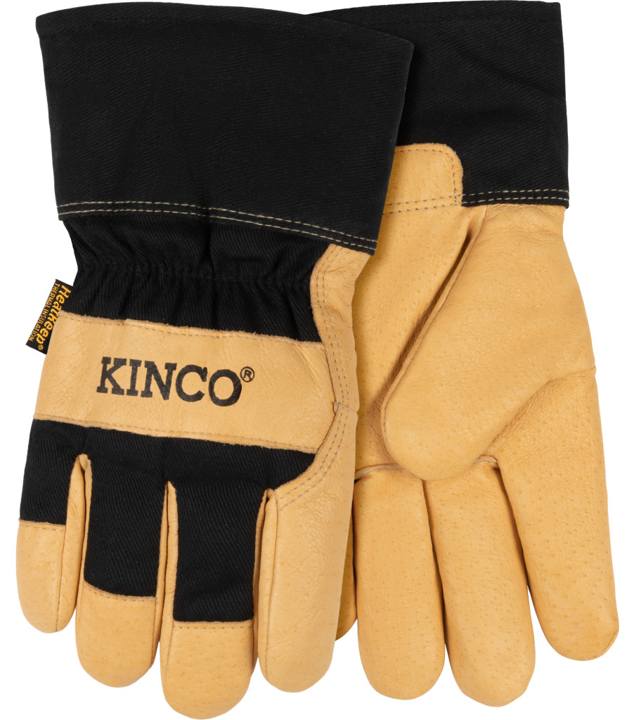 Lined Grain Pigskin Palm with Safety Cuff, Black, large image number 0