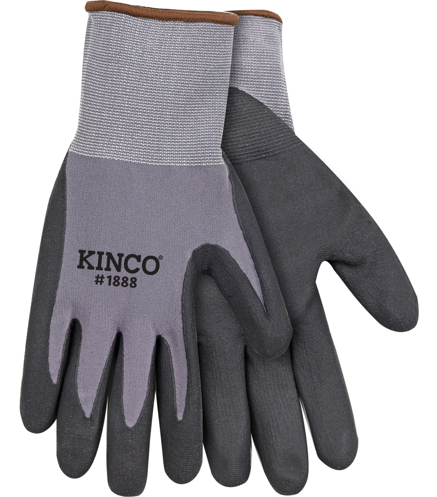 Gray Nylon-Spandex Knit Shell & CoolCoat&trade; Micro-Foam Nitrile Palm, Gray, large image number 0