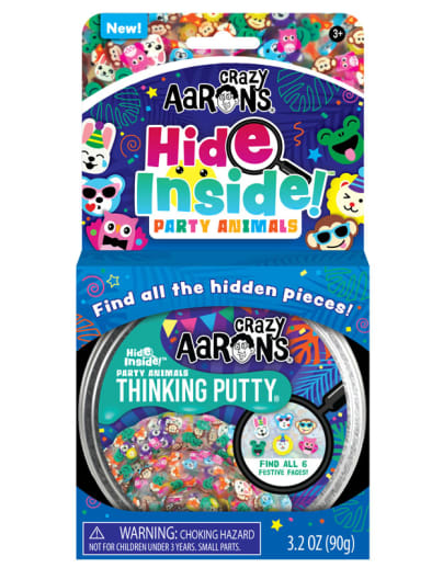 Crazy Aaron's Party Animals Thinking Putty 4" Tin (Hide Inside)