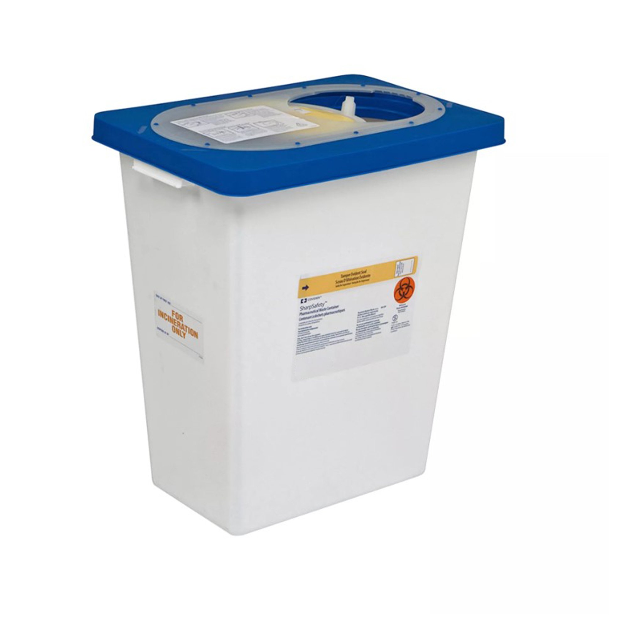 PharmaSafety Pharmaceutical Waste Container, 12 Gallon, 18 x 12 x 18 Inch MK 477428