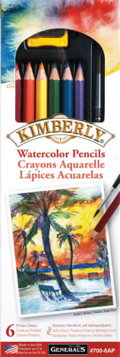 Kimberly Watercolor Pencils (6 Pencils with Brush & Sharpener)