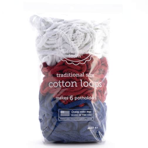 Friendly Loom Potholder Cotton Loops - 4th of July (Traditional Size)