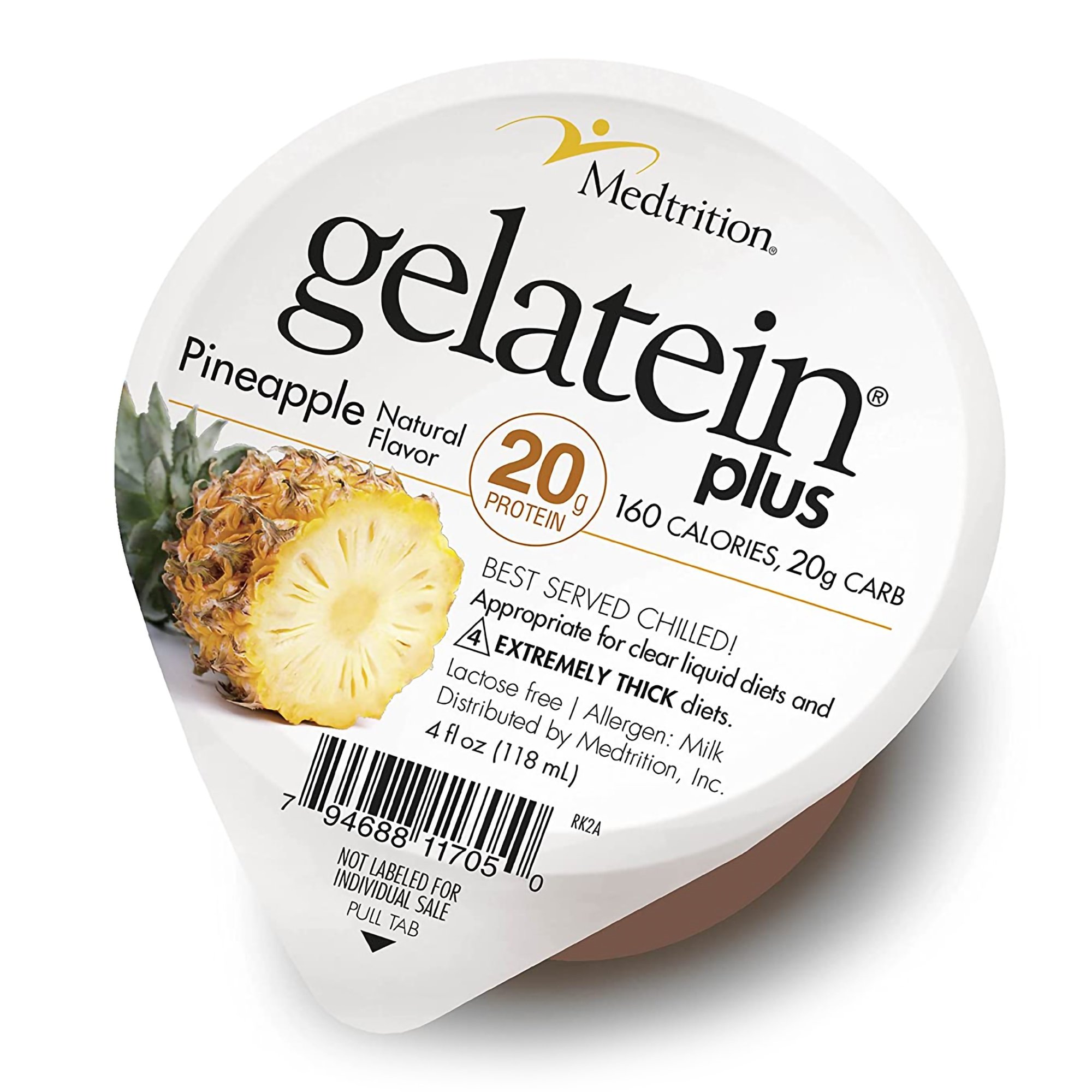 Gelatein Plus Pineapple High Protein Gelatin, 4-ounce cup MK 1010083