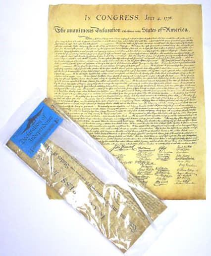 Declaration of Independence Document and Quill Set