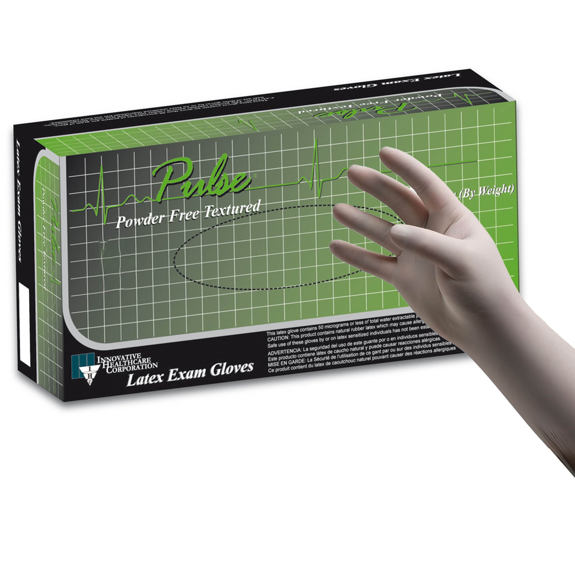 Pulse 151 Series Latex Exam Glove, Medium, White MK 894069