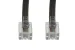 RJ11 Straight Modular Telephone Cable, Silver, 50ft, 6P/4C