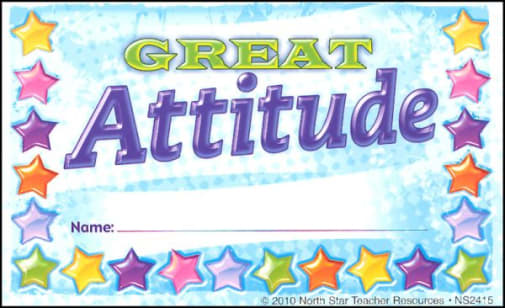 Great Attitude Incentive Punch Card