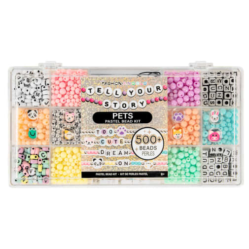 Tell Your Story Pastel Pets Alphabet Bead Case