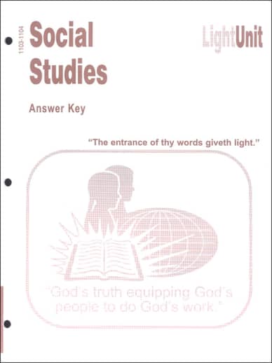 Christian Light Social Studies 1103-1104 LightUnit Answer Key