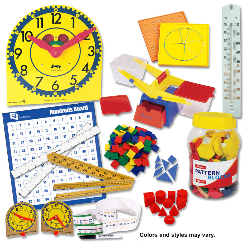 Manipulative Kit 2 (Wooden Pattern Block Upgrade, Judy Clock, Optional Items)