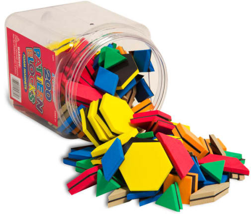 Pattern Blocks - Magnetic Foam 200-Piece Bucket