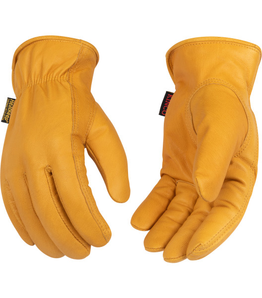 Lined Grain Deerskin Driver, Golden, large