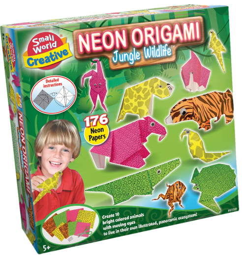 Neon Origami: Jungle Wildlife