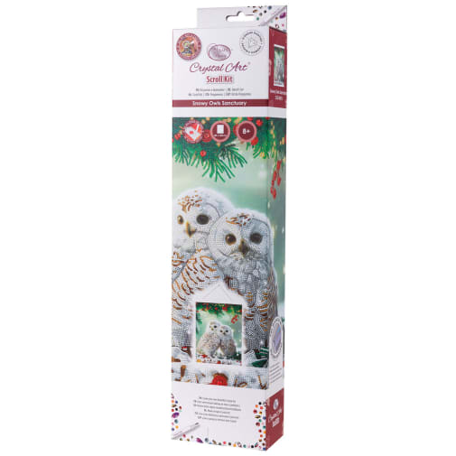 Crystal Art Scroll Kit: Snowy Owls Sanctuary
