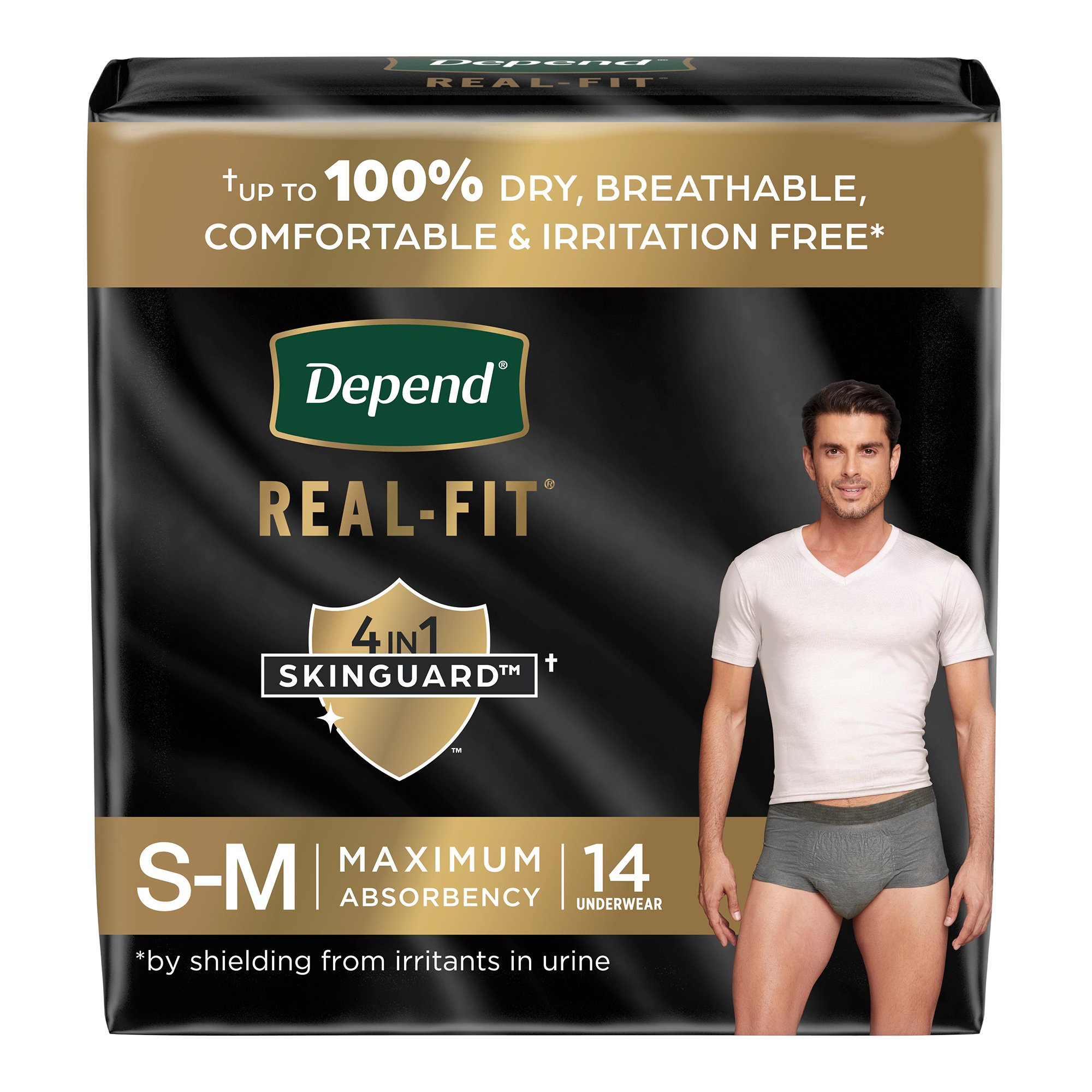 Depend Real Fit Underwear for Men, Small/Medium MK 1246165