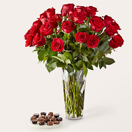 Romantic Long Stem Red Rose Bouquet Bundles