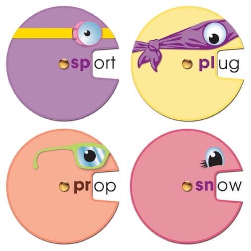 Word Wheels: Beginning Blends Colorful Cut-Outs
