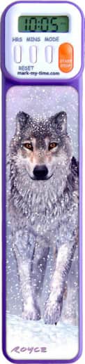 Mark-My-Time Digital Bookmark 3D Snow Wolf