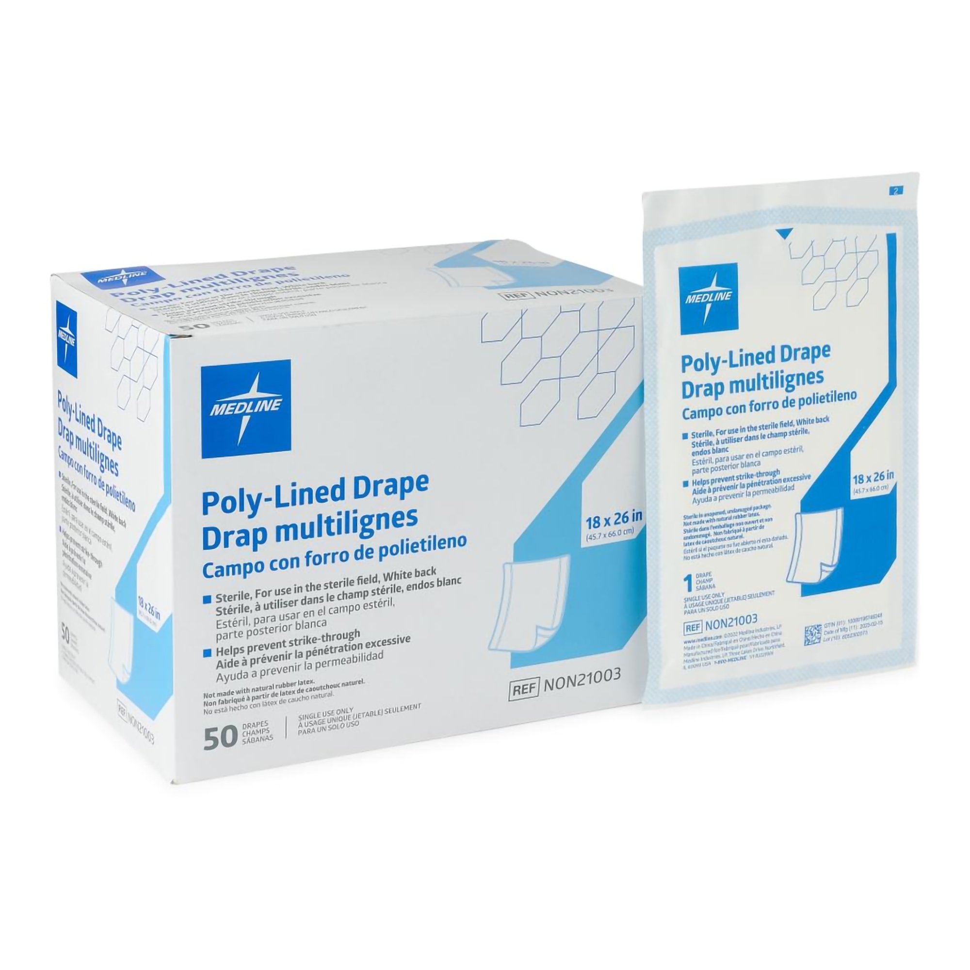 General Purpose Drape Medline Poly Lined Towel Drape 18 W X 26 L Inch Sterile MK 1228944