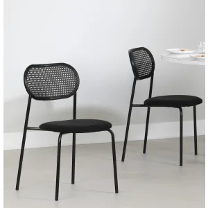 Silla de comedor de ratán, juego de 2