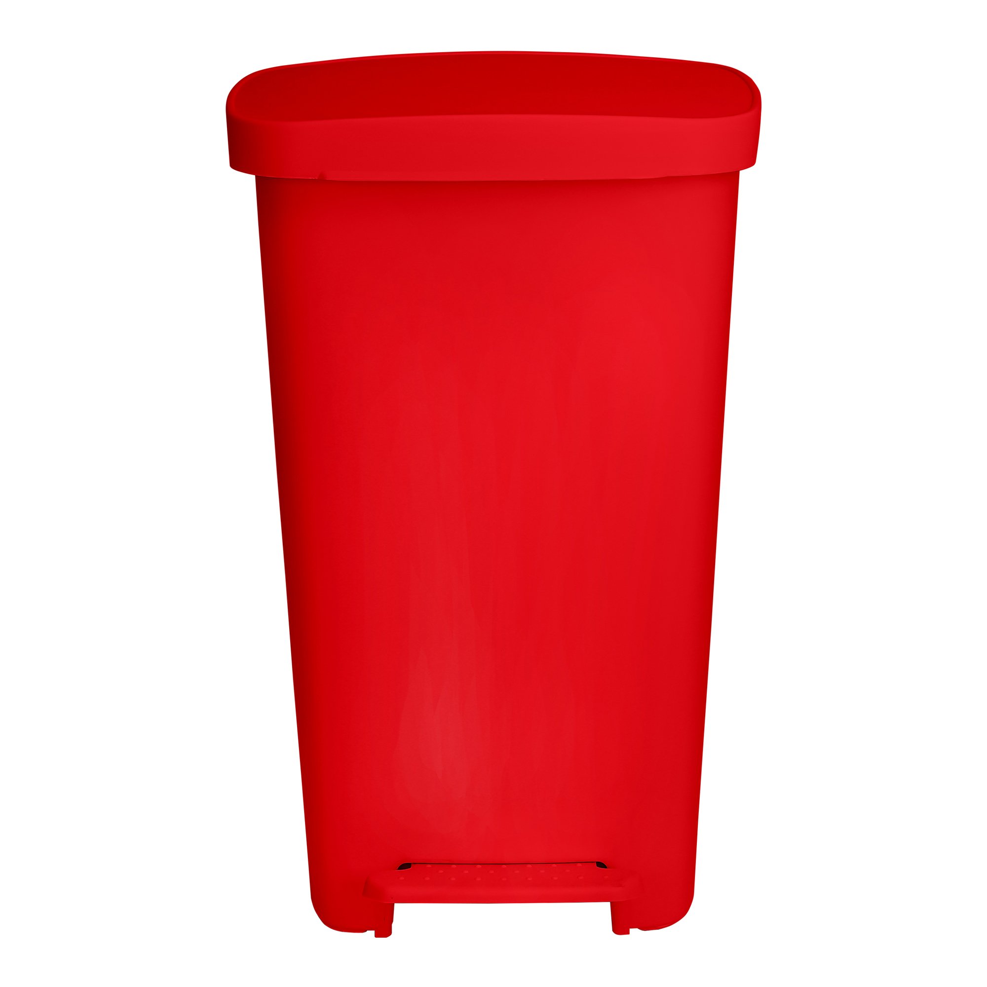 McKesson Waste Can with Step-On Pedal, Plastic, Red, 15.16 x 14.76 x 26.57 Inch MK 1223702