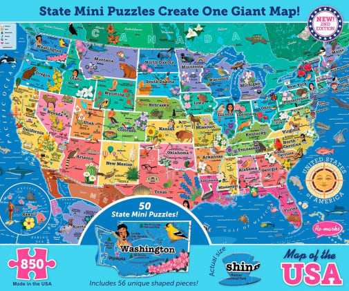 Map of the USA Puzzle (850 pieces)