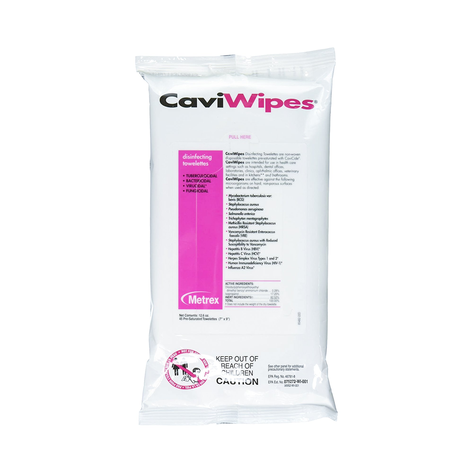 CaviWipes1 Surface Disinfectant, Alcohol Based, Wipes MK 872154