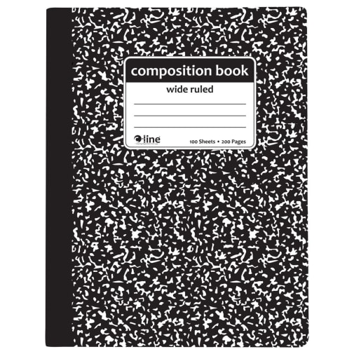 Composition Notebook, Wide Ruled, Black Marble
