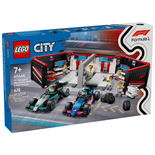LEGO City Formula 1 Garage with Mercedes-AMG & Alpine Cars (60444)