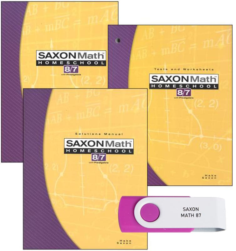 Saxon Math 8/7 and Mastering Algebra USB Package