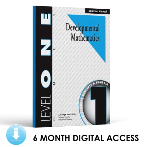 Developmental Math: Level 1 Solution Manual | Ones: Concepts and Symbols (6 Month Access)