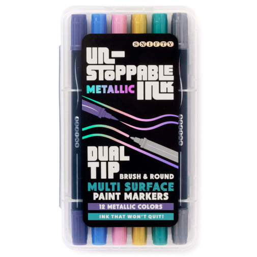 Unstoppable Metallic Ink Dual Tip Paint Markers (set of 12)