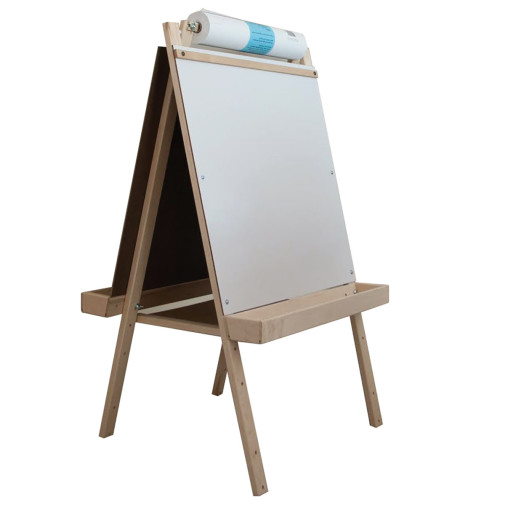 Ultimate Easel: Green Chalkboard/Markerboard with Wood Trays