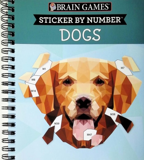 Sticker By Number: Dogs (Brain Games) 104 pages