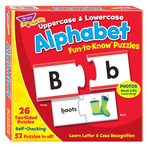 Uppercase & Lowercase Alphabet Fun-to-Know Puzzles