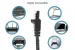 Cat6A Shielded Ethernet Patch Cable, Half-moon Boot, 3 ft, Black