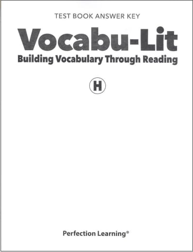 Vocabu-Lit H Test Answer Key (5th Edition)