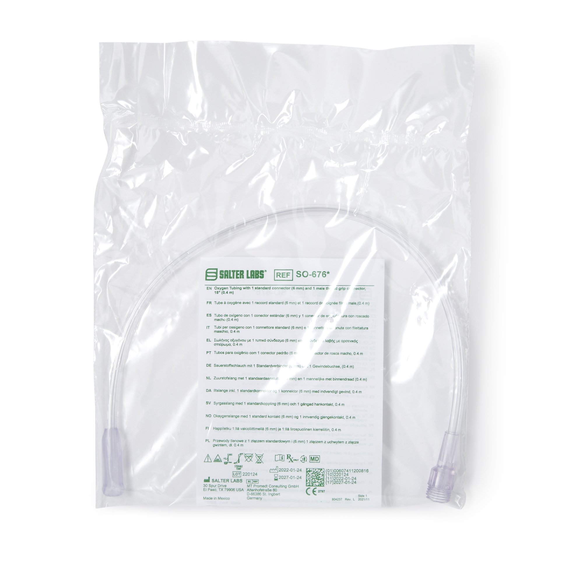 Salter Labs Concentrator Humidifier Adapter Tubing, 15 in. MK 701486