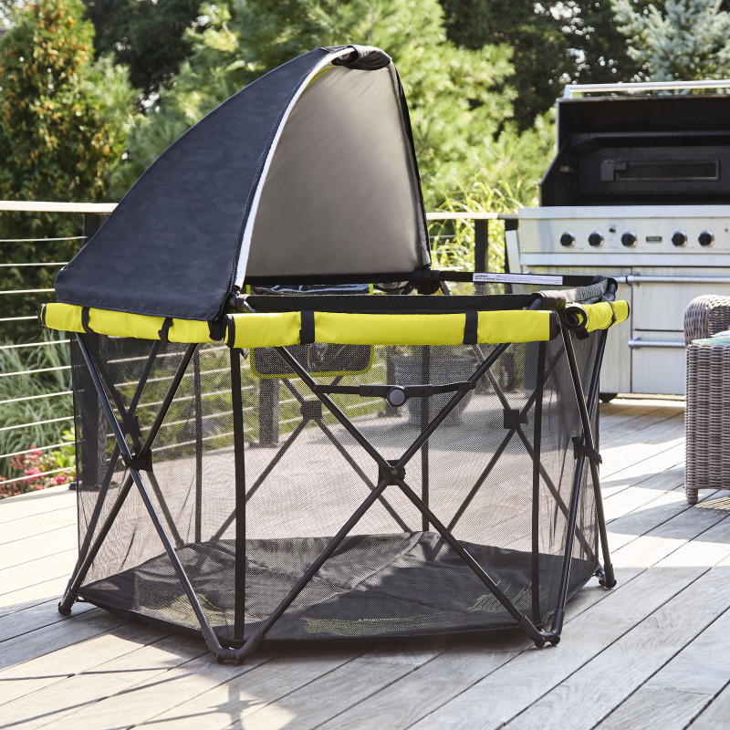 Play-Away™ Portable Playard Deluxe (Adventurer) Lifestyle Photo Play-Away™ Portable Playard Deluxe (Adventurer) Lifestyle Photo