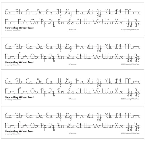 Spanish Cursive Alphabet Desk Strips