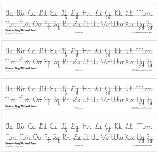 Handwriting Without Tears Spanish Cursive Alphabet Desk Strips