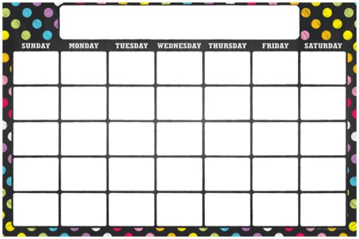 Write & Wipe Magnetic Calendar - Neon Chalk