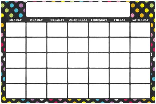 Write & Wipe Magnetic Calendar - Neon Chalk